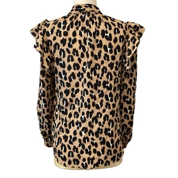 Kate Spade Forest Feline Tie-neck Top Blouse Small - Picture 8 of 15